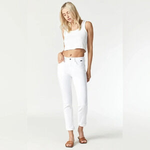MAVI Kathleen Slim Boyfriend Jeans mid-rise Finish: WHITE FEATHER BLUE W27 L 28